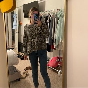 H&M Cheetah Long Sleeve Top